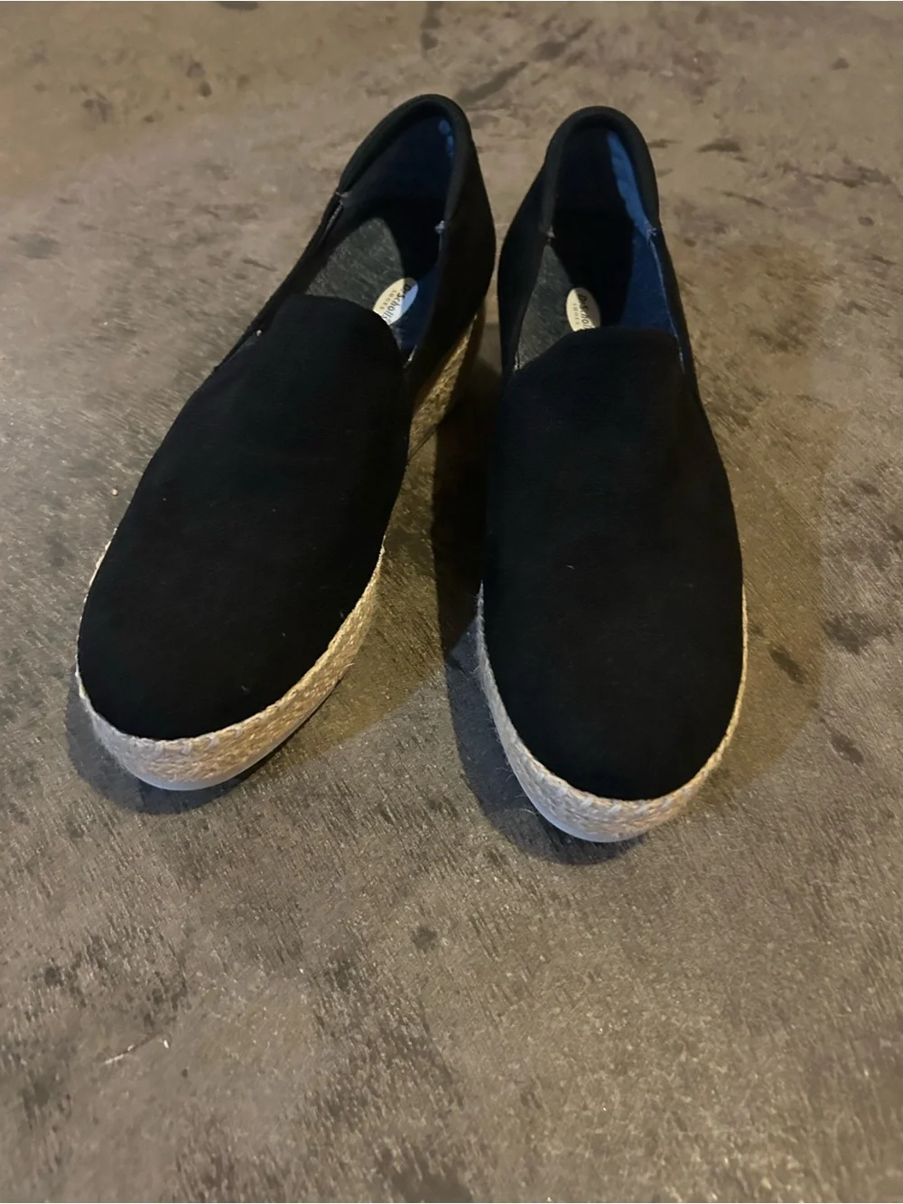 NWOT Women’s Black Espadrille Wicker Platform Shoes